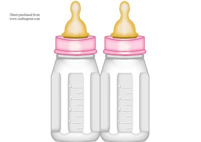 Baby Girl Bottle Shaped Card
