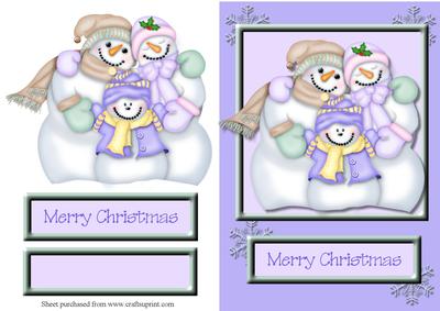 Pastel Snowmen Quick Card