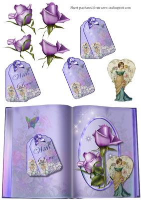 Vintage Lavender Book Quick Card
