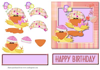 Baby Girl Quack Up Quick Card