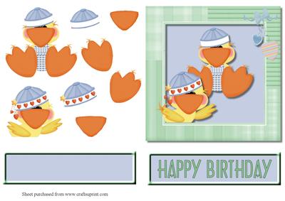 Baby Boy Quackups Quick Card