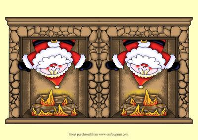 Santa in the Chimney Shaped Card