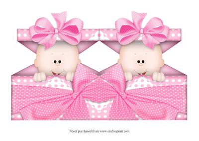 Baby Girl Present Shaped Card