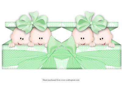 Twins Present Shaped Card