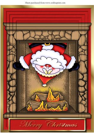 Santa in the Chimney A4 Pyramid