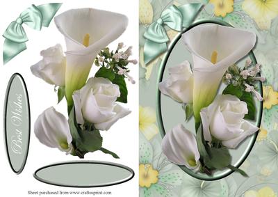 Calla Lily Decoupage Quick Card Front
