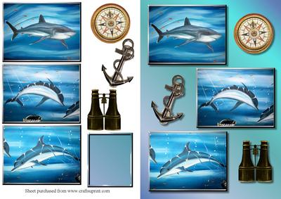 Delightful Dolphins Decoupage Quick Card Front