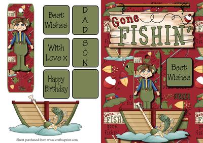 Gone Fishin' Bookmark Quick Card Front