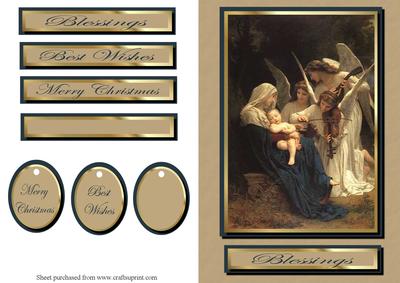 Vintage Angelic Christmas Quick Card Front