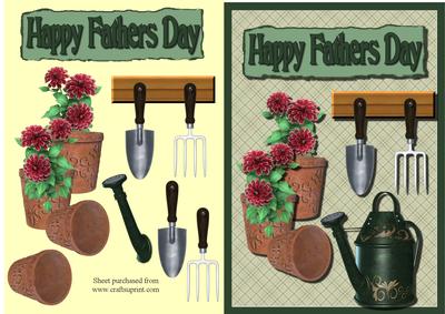Fathers Day Decoupage Quick Card Front