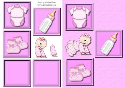 Baby Girl Decoupage Quick Card Front