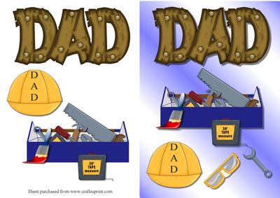Dads Tools Decoupage Quick Card Front