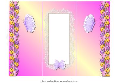 Tulips & Butterflies Trifold Card