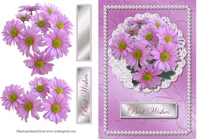 Lavender & Lace Decoupage Quick Card Front