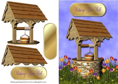 Wishing You Well Decoupage Quick Card Front