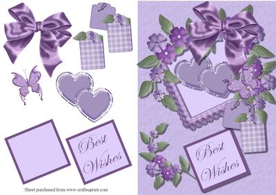 Lovely Lilac Decoupage Quick Card Front