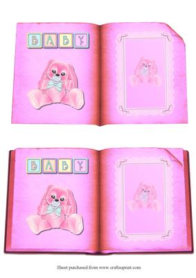Baby Book Pink Decopage Quick Card Front