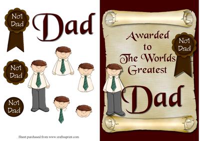 Worlds Greatest Dad Decoupage Quick Card Front