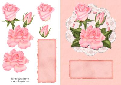 Rose Decoupage Quick Card Front
