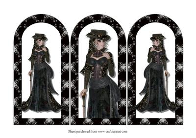 Lady with Cane Tri Fold Quick Card