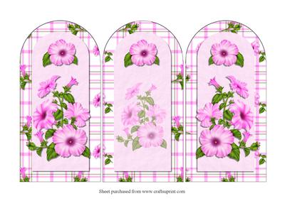 Pink Petunias Tri Fold Quick Card