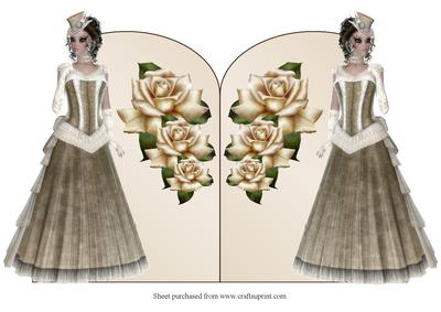 Lady & Roses Shaped Quick Card