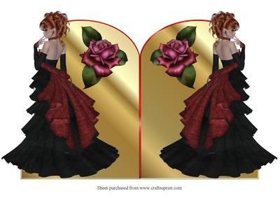 Lady & Rose Shaped Quick Card