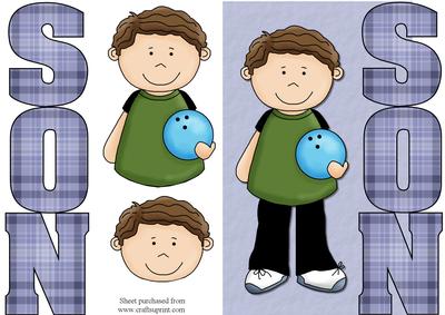 Son Shaped Decoupage Quick Card