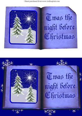 Twas the Night Before Christmas Decoupage Quick Card Front