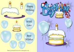 Birthday Boy Decoupage Quick Card Front