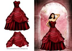 The Scarlet Lady Decoupage Quick Card Front