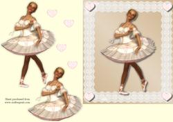 Ballerina & Lace Decoupage Quick Card Front