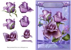 Beautiful Roses Decoupage Quick Card Front