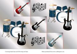 Three Guitars Tri Fold Steps Card