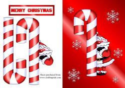 Candy Cane Santa Decoupage Quick Card