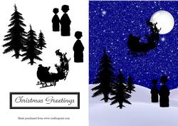 The Christmas Moon Decoupage Quick Card