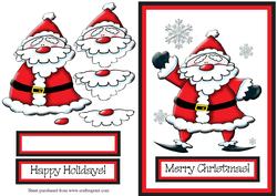 Waving Santa Decoupage Quick Card Front