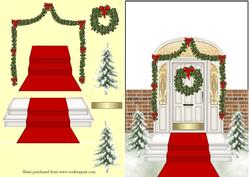 The Christmas Door Over the Edge Decopage Card