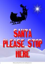 Santa Please Stop Here Sign Topper