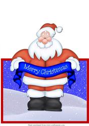 Cheerful Santa Over the Edge Card