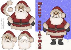 Santa in Snow Decoupage Quick Card Front