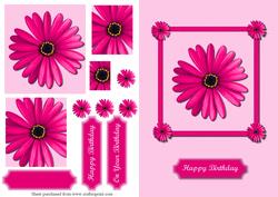Gerbera Pyramid Plus Decoupage Card Front
