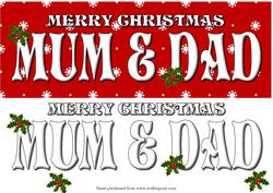 Mum & Dad Christmas Dl Decoupage Quick Card Front