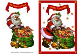 Santa's Sack Decoupage Quick Card Front