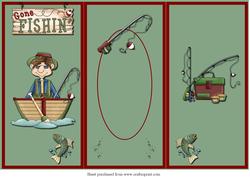 Gone Fishing Tri Fold Card