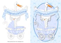 Baby Boy Congratulations Quick Decoupage Card Front
