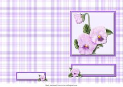Lilac Pansies Cut and Fold Card