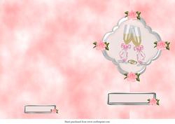 Pink Roses and Flutes Cut and Fold Card