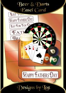Beer & Darts Fathers Day Easel Card Kit