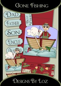 Gone Fishing Easel Card with Decoupage